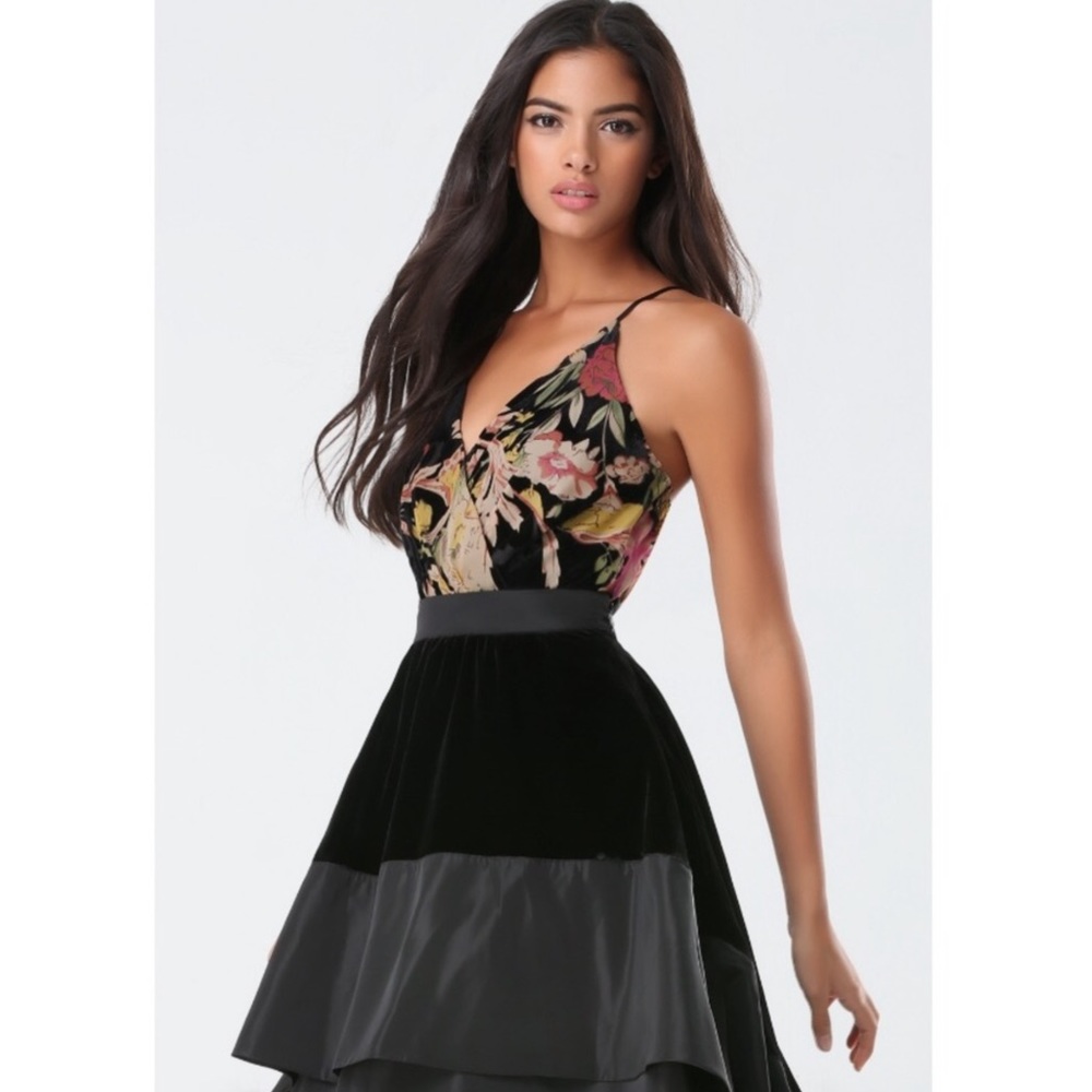 Bebe Floral Velvet Bodysuit